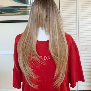 Beautiful never worn long wig with bangs